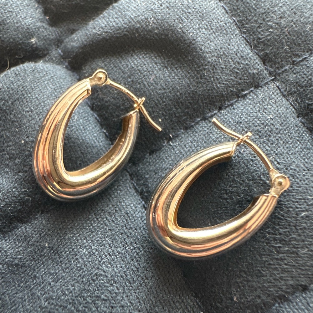 14KT white gold Hoop Earrings
